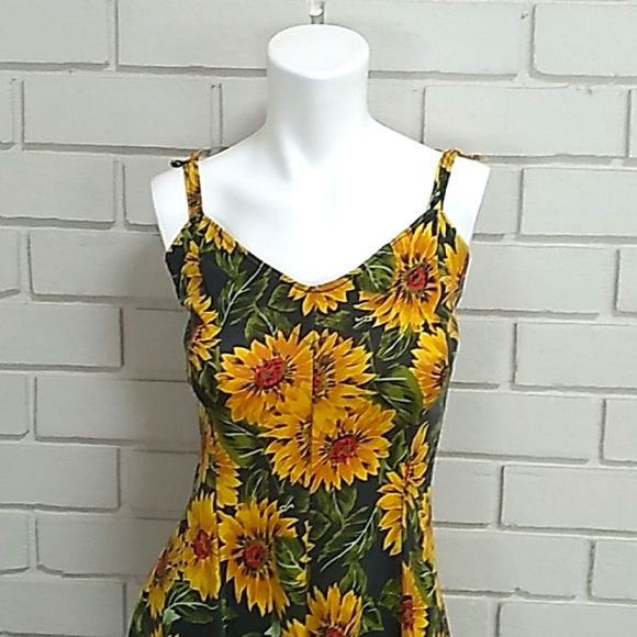 Sunflower Mini Tie Back Sundress..       See Measurements. - Picture 2 of 8